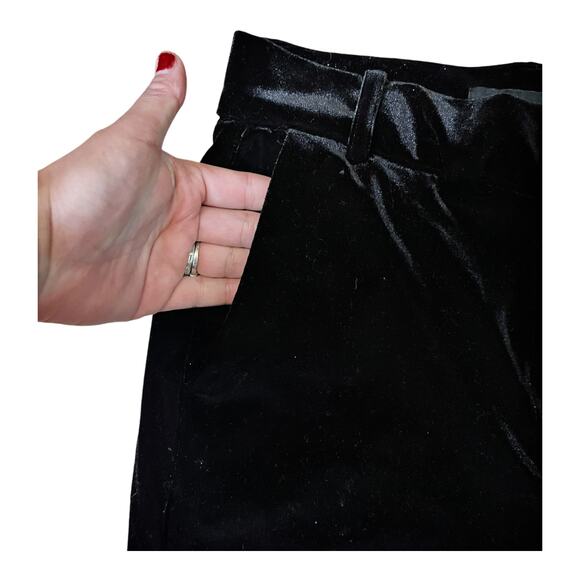 Dress Velvet Pants JASMINE & JULIANA Straight Leg Black High Rise Pockets 6 EUC - Picture 4 of 9